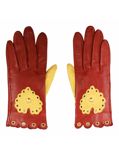 Gants CHRISTIAN LACROIX cuir bicolore 