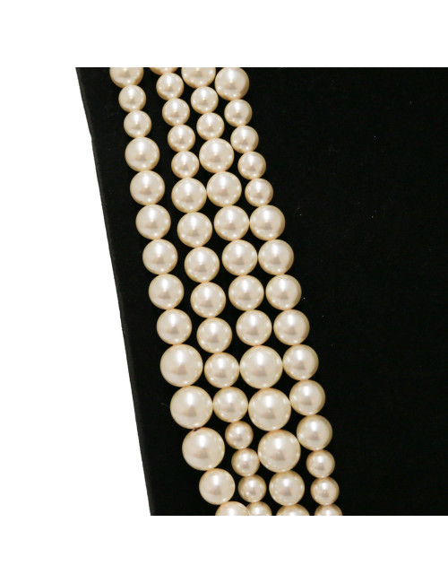 CHANEL multi-rows mother-of-pear beads long necklace