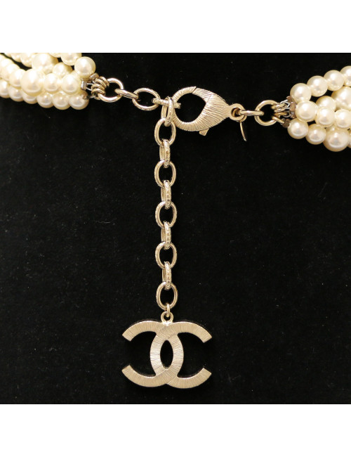 CHANEL multi-rows mother-of-pear beads long necklace