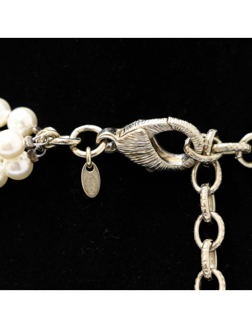 CHANEL multi-rows mother-of-pear beads long necklace