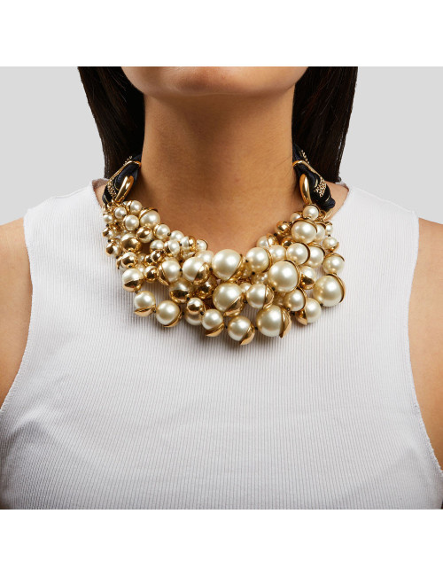 Collier CHRISTIAN DIOR multirangs perles