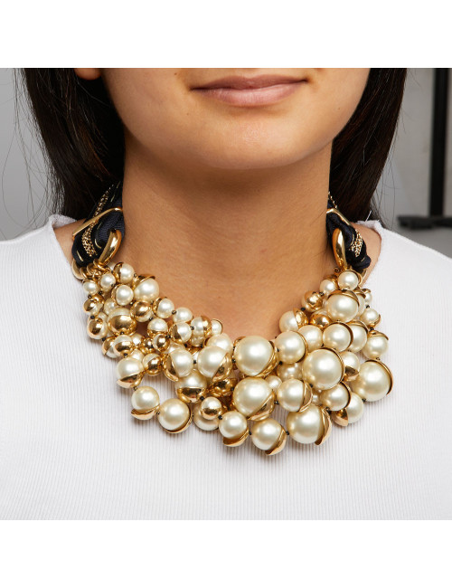 Collier CHRISTIAN DIOR multirangs perles