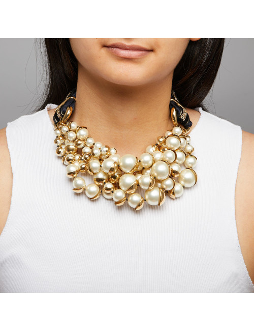 Collier CHRISTIAN DIOR multirangs perles