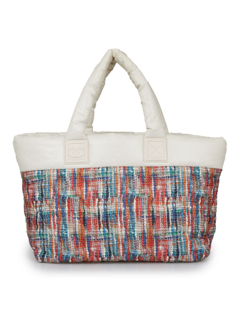 Sac Cocoon CHANEL tissu parachute façon tweed