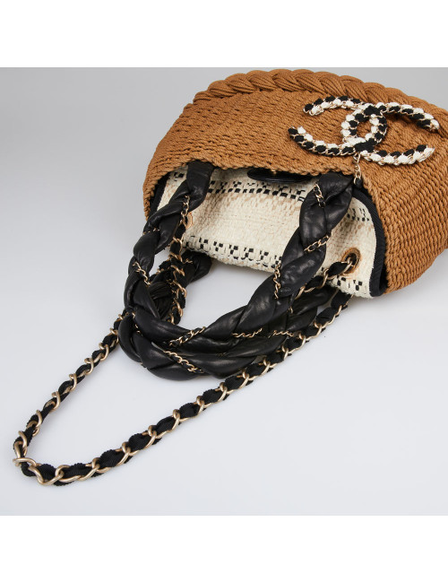Sac CHANEL corde tissée beige