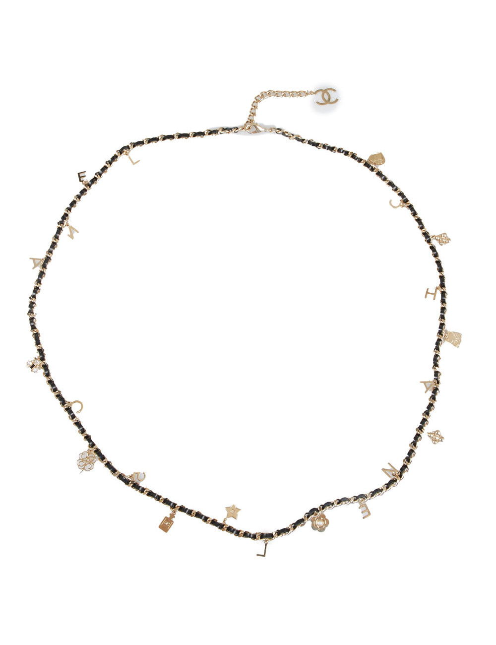 Ceinture CHANEL chaine entrelacée de cuir et charms