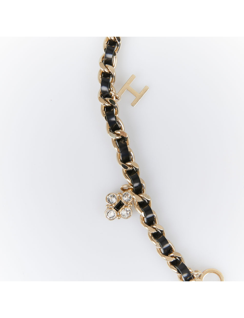 Ceinture CHANEL chaine entrelacée de cuir et charms