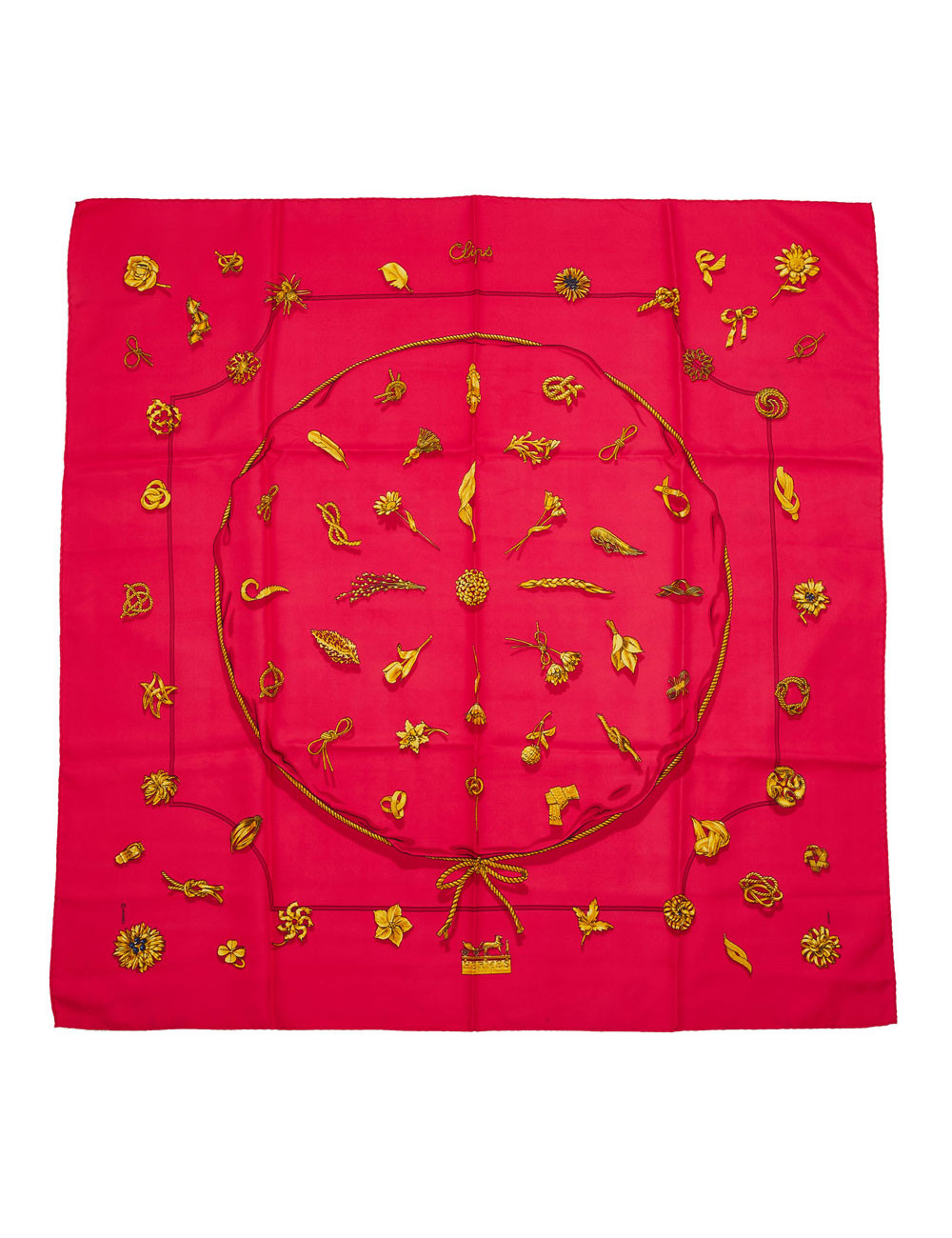 HERMES Clips silk square scarf