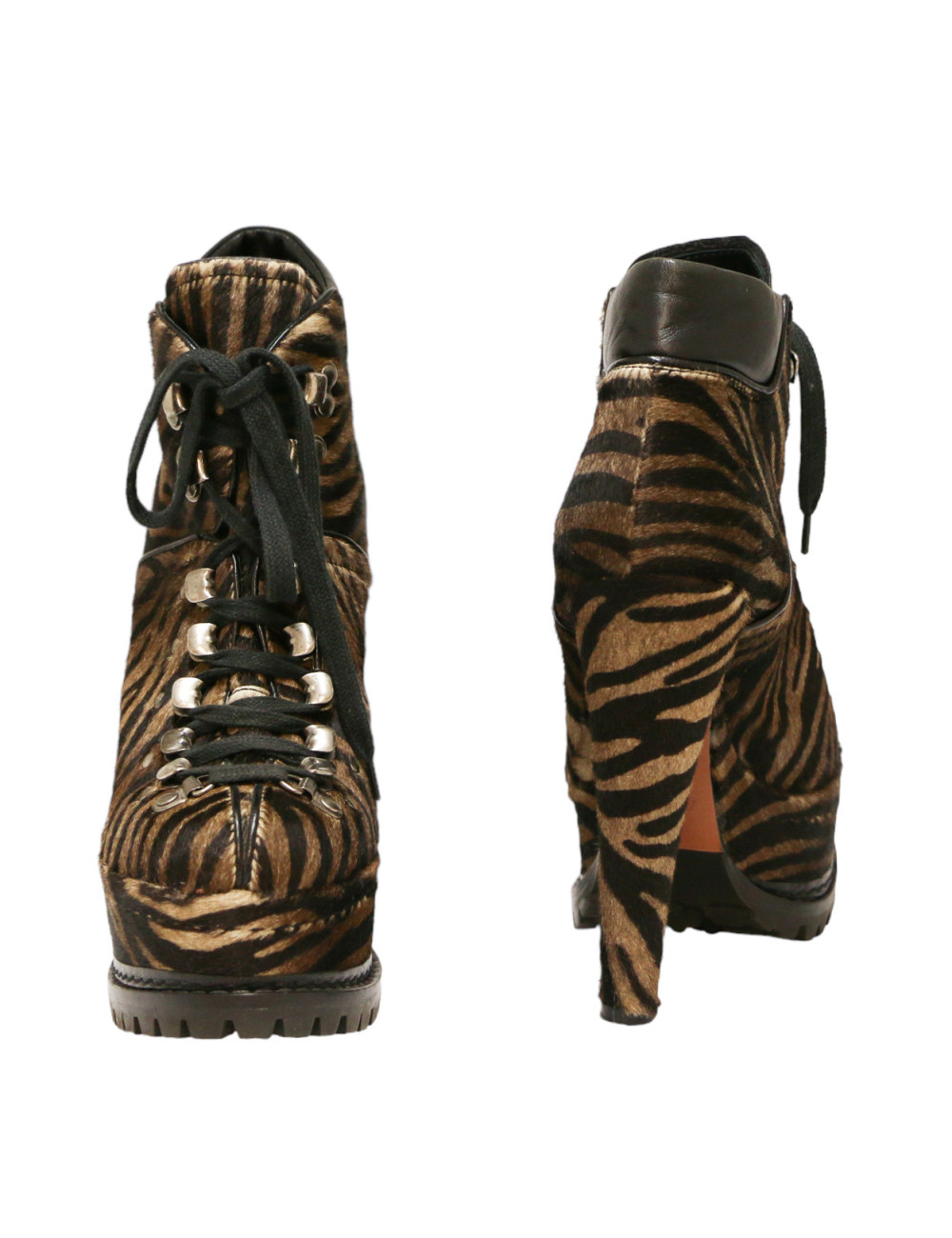 Escarpins compensés T37  ALAIA poulain façon zèbre