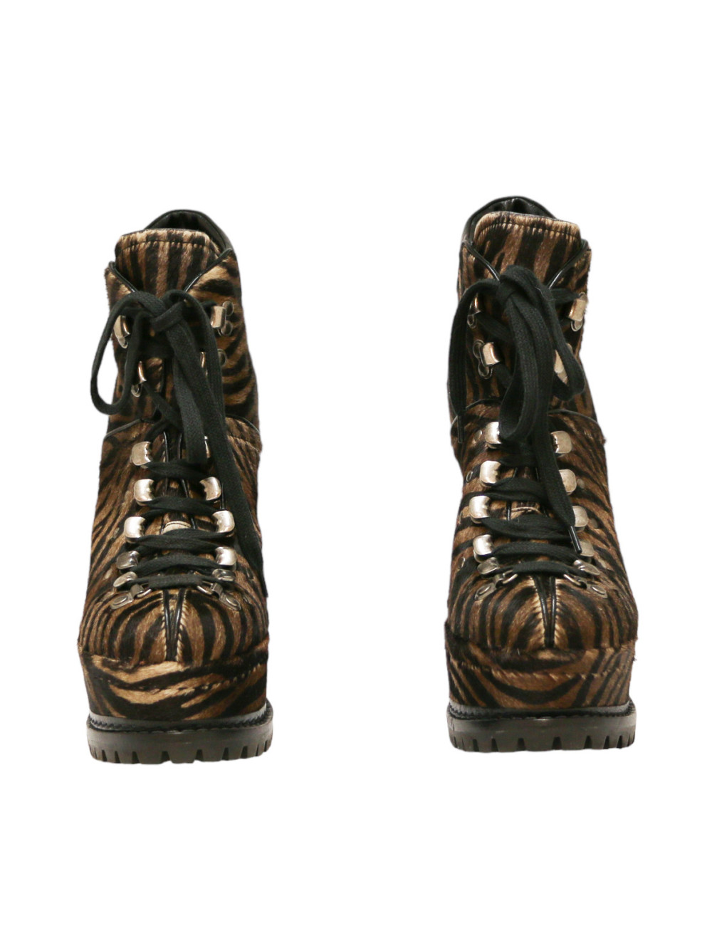 Escarpins compensés T37  ALAIA poulain façon zèbre