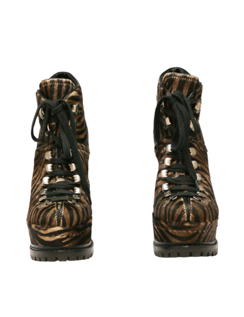 Escarpins compensés T37  ALAIA poulain façon zèbre