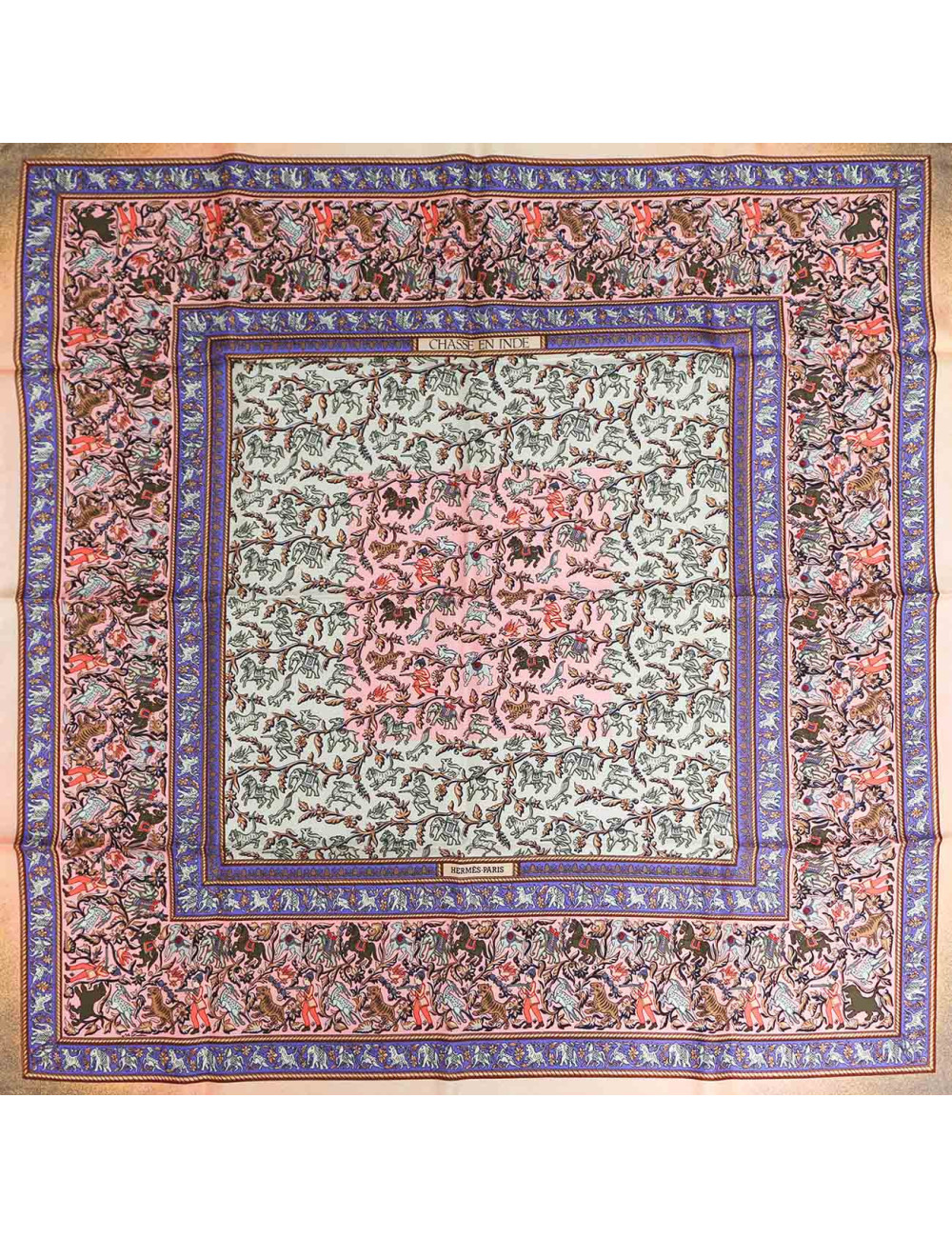 Carré HERMES Chasse en Inde