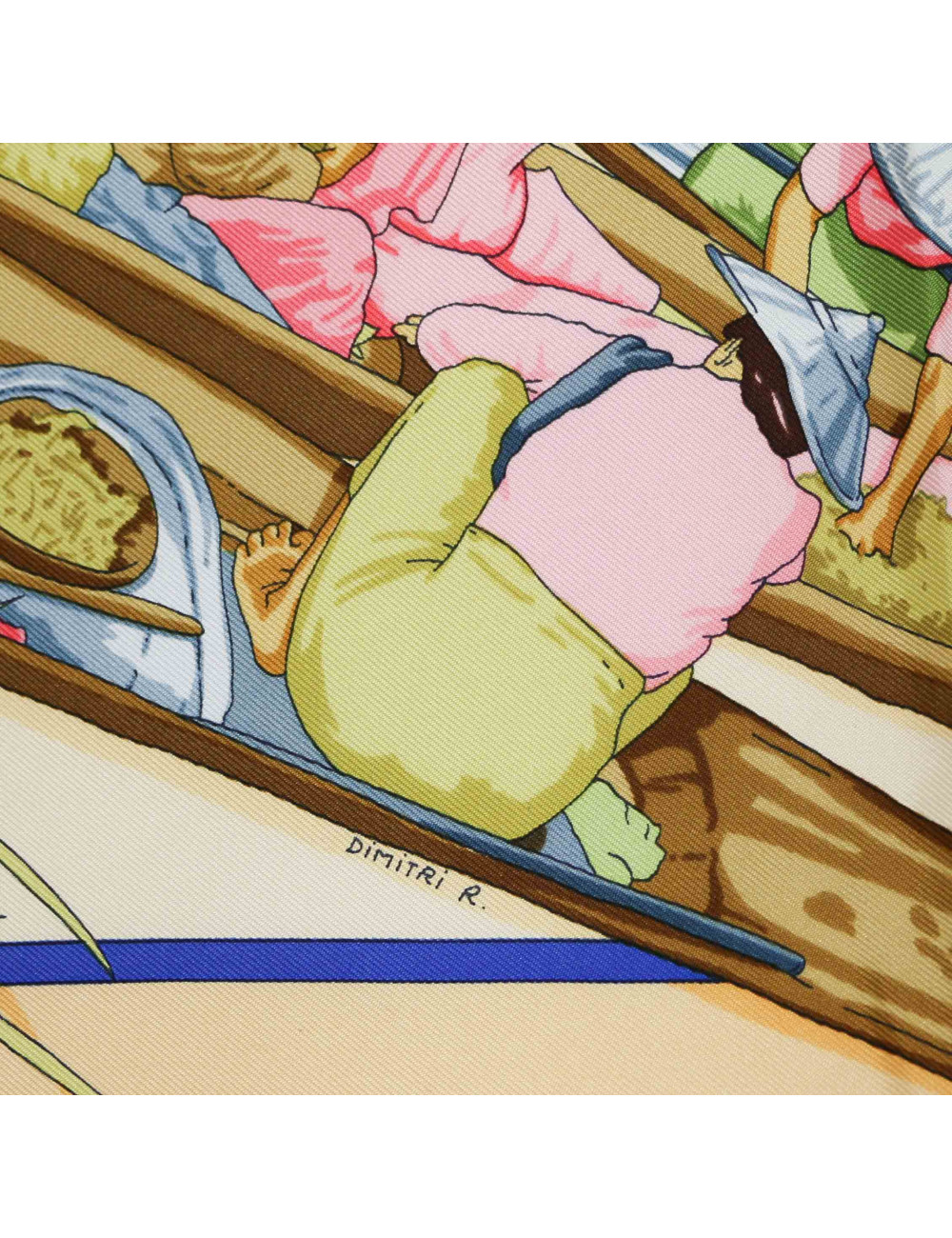 Carré HERMES Marché flottant du lac Inlé