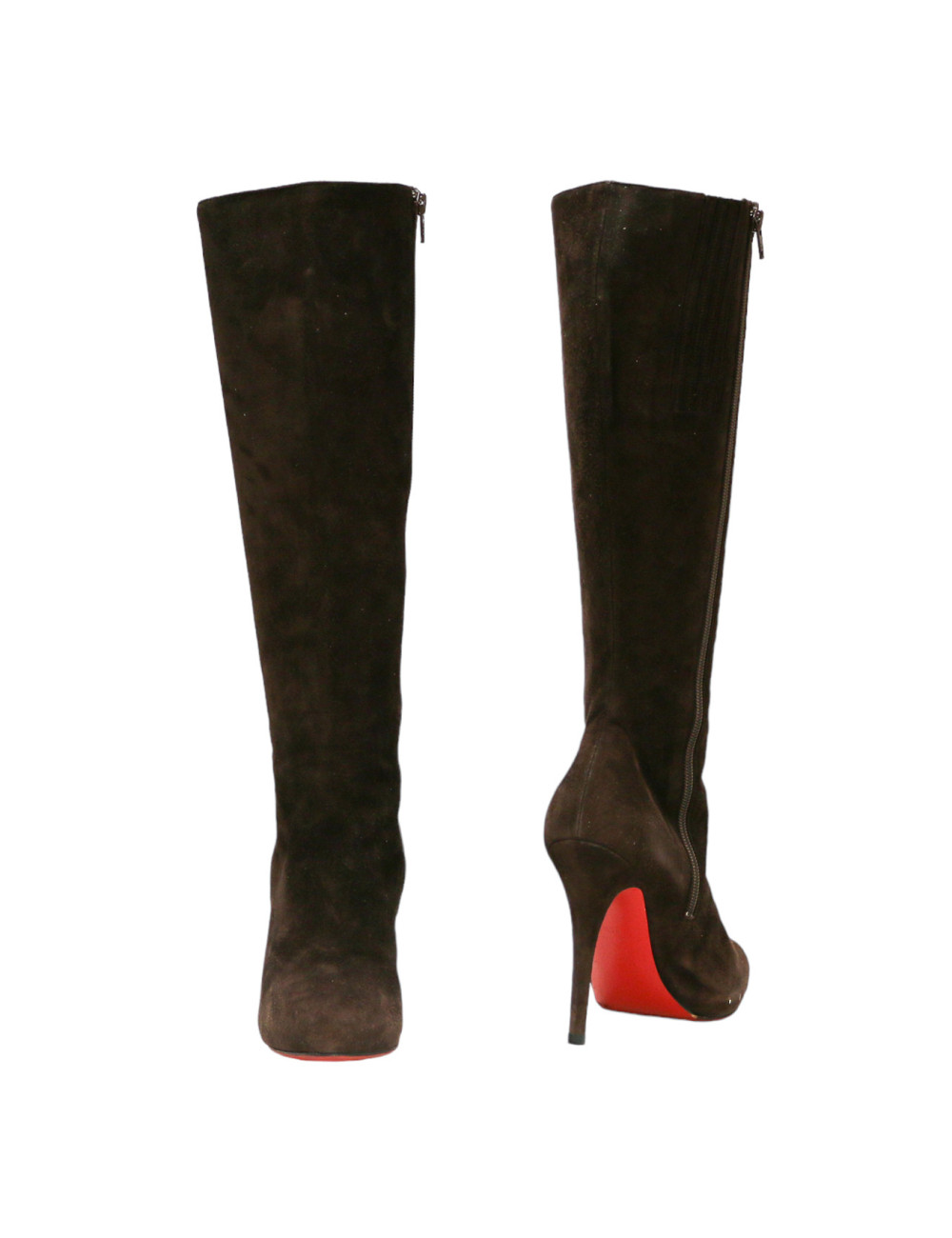 Bottes T38,5 LOUBOUTIN daim marron