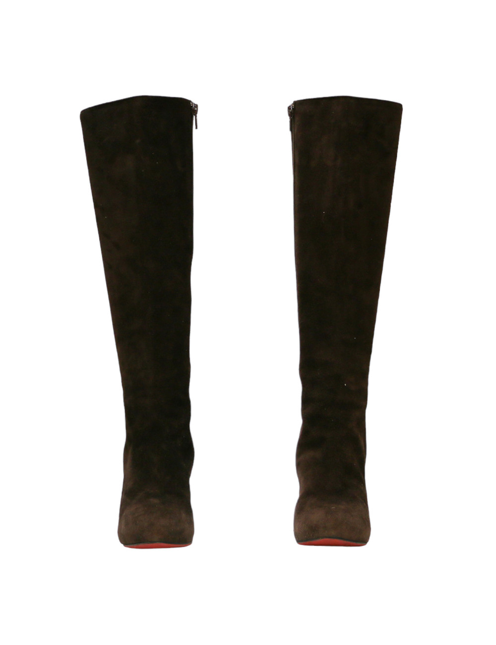Bottes T38,5 LOUBOUTIN daim marron