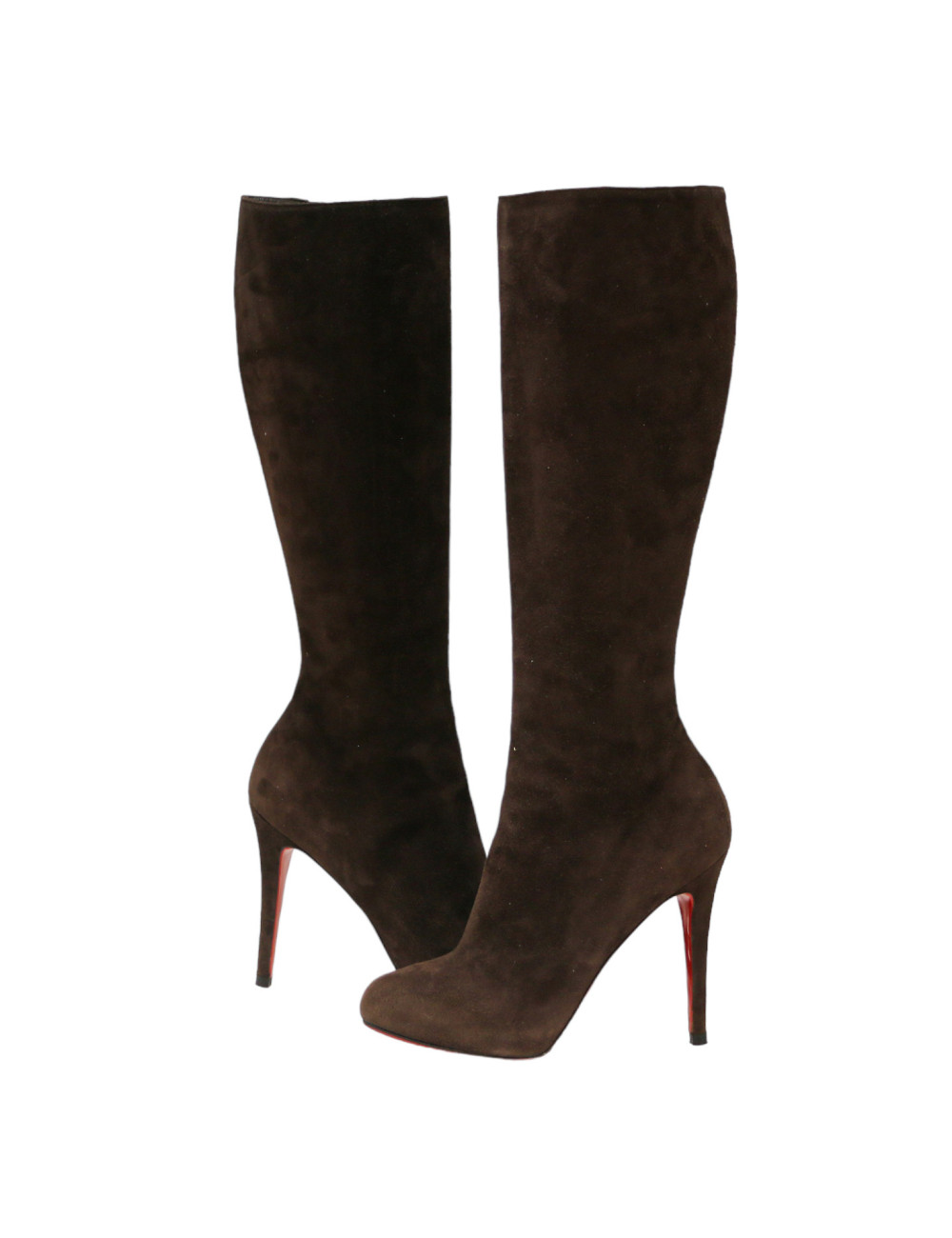 Bottes T38,5 LOUBOUTIN daim marron