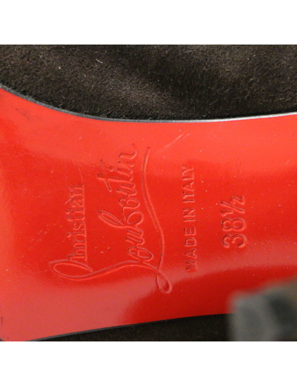 Bottes T38,5 LOUBOUTIN daim marron