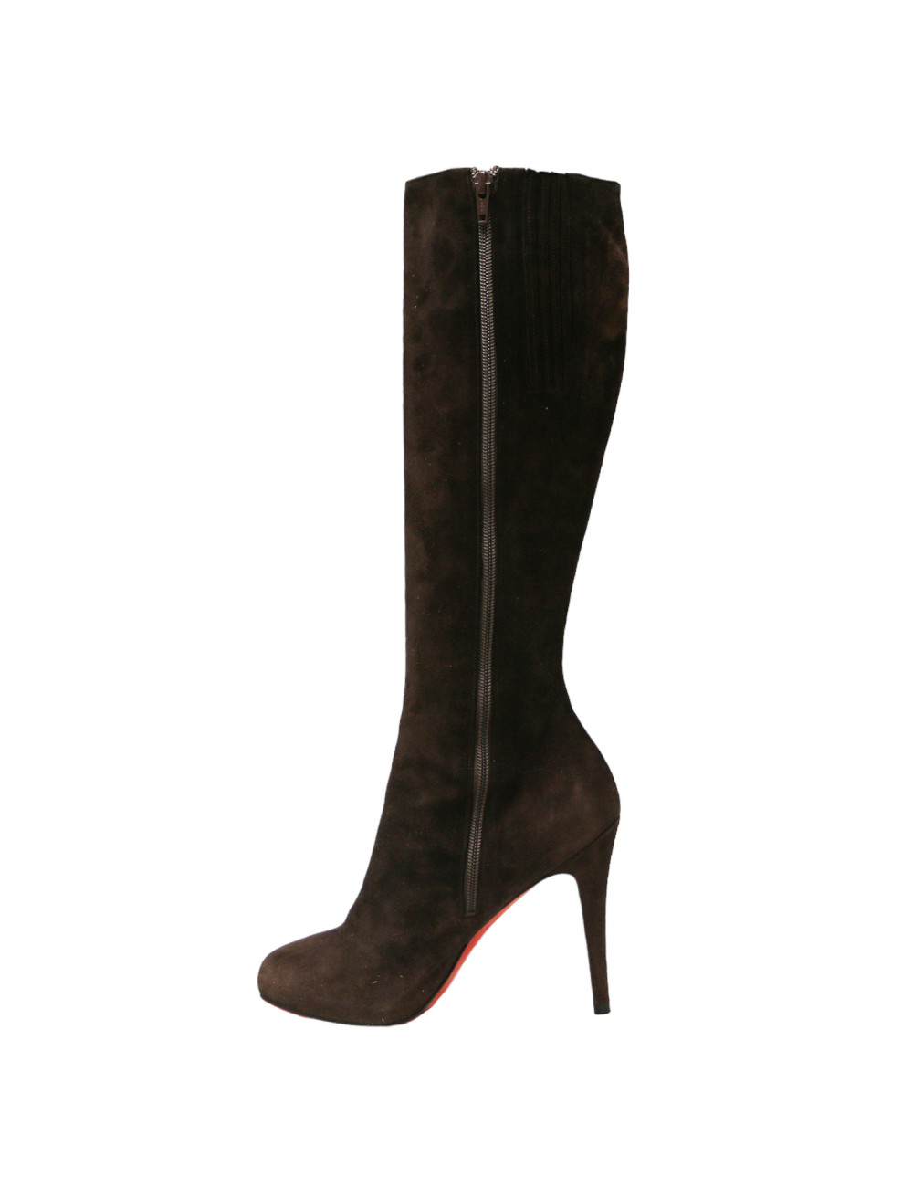 Bottes T38,5 LOUBOUTIN daim marron