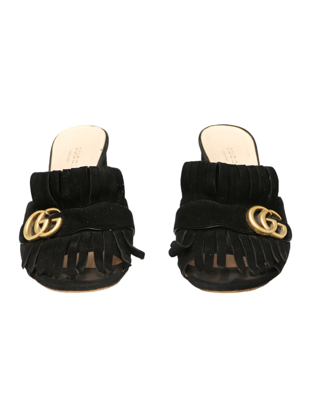 Mules Gucci Marmont T39,5 daim noir