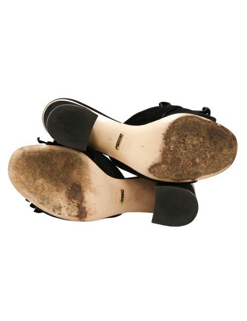 Mules Gucci Marmont T39,5 daim noir