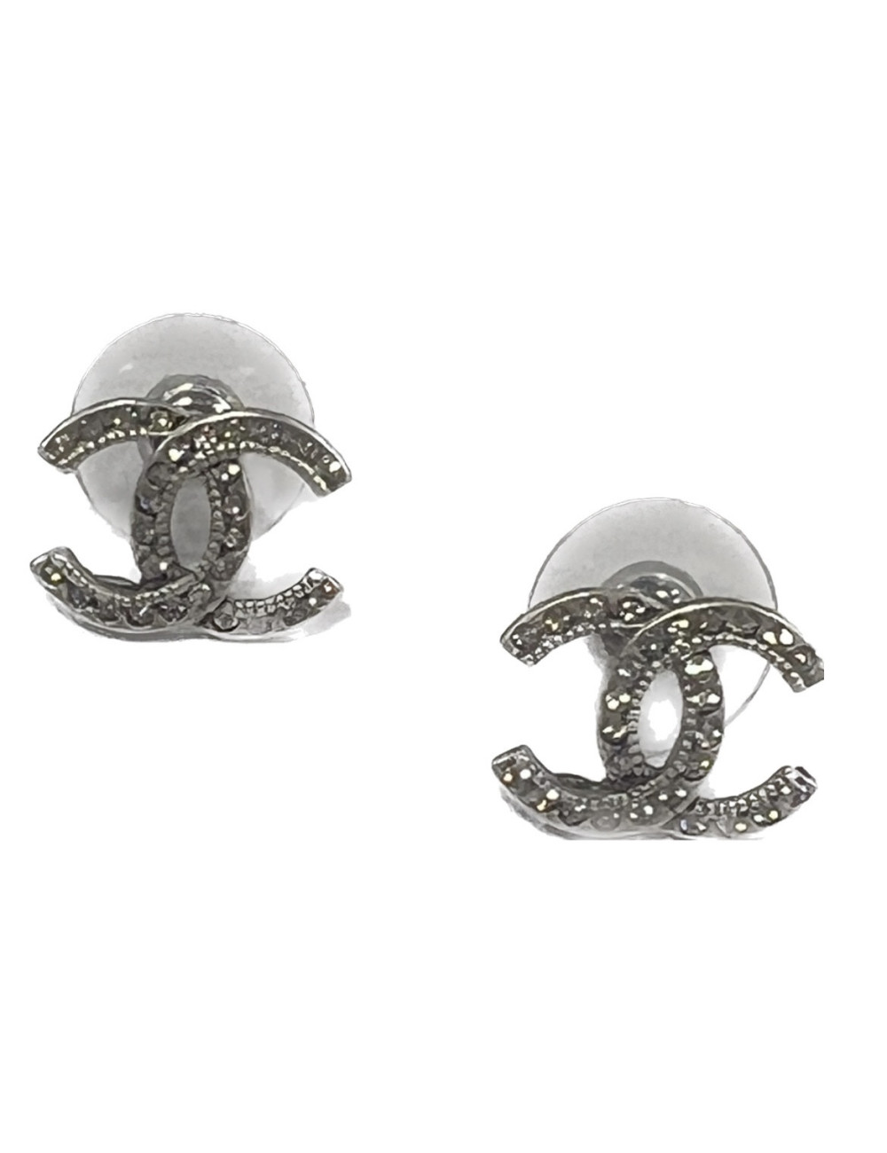 Clous CHANEL argent strass