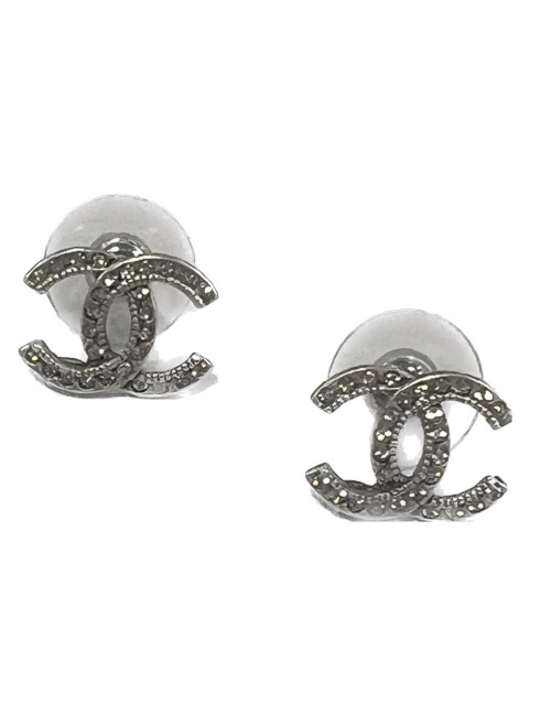 Clous CHANEL argent strass