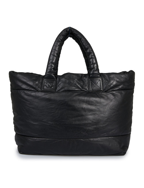 Sac Cocoon CHANEL cuir noir réversible bordeaux 