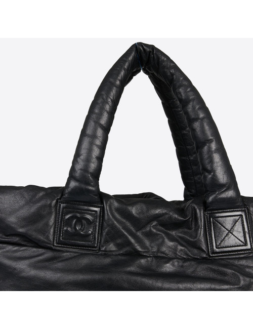 Sac Cocoon CHANEL cuir noir réversible bordeaux 