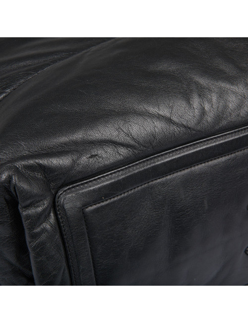 Sac Cocoon CHANEL cuir noir réversible bordeaux 