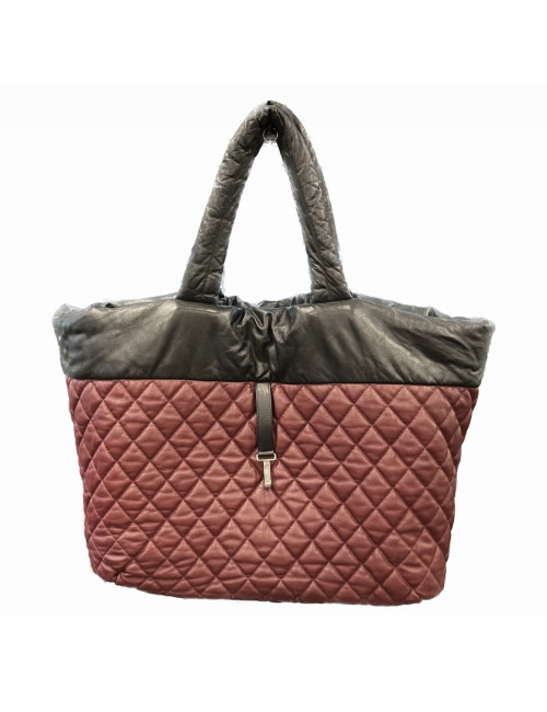 Sac Cocoon CHANEL cuir noir réversible bordeaux 