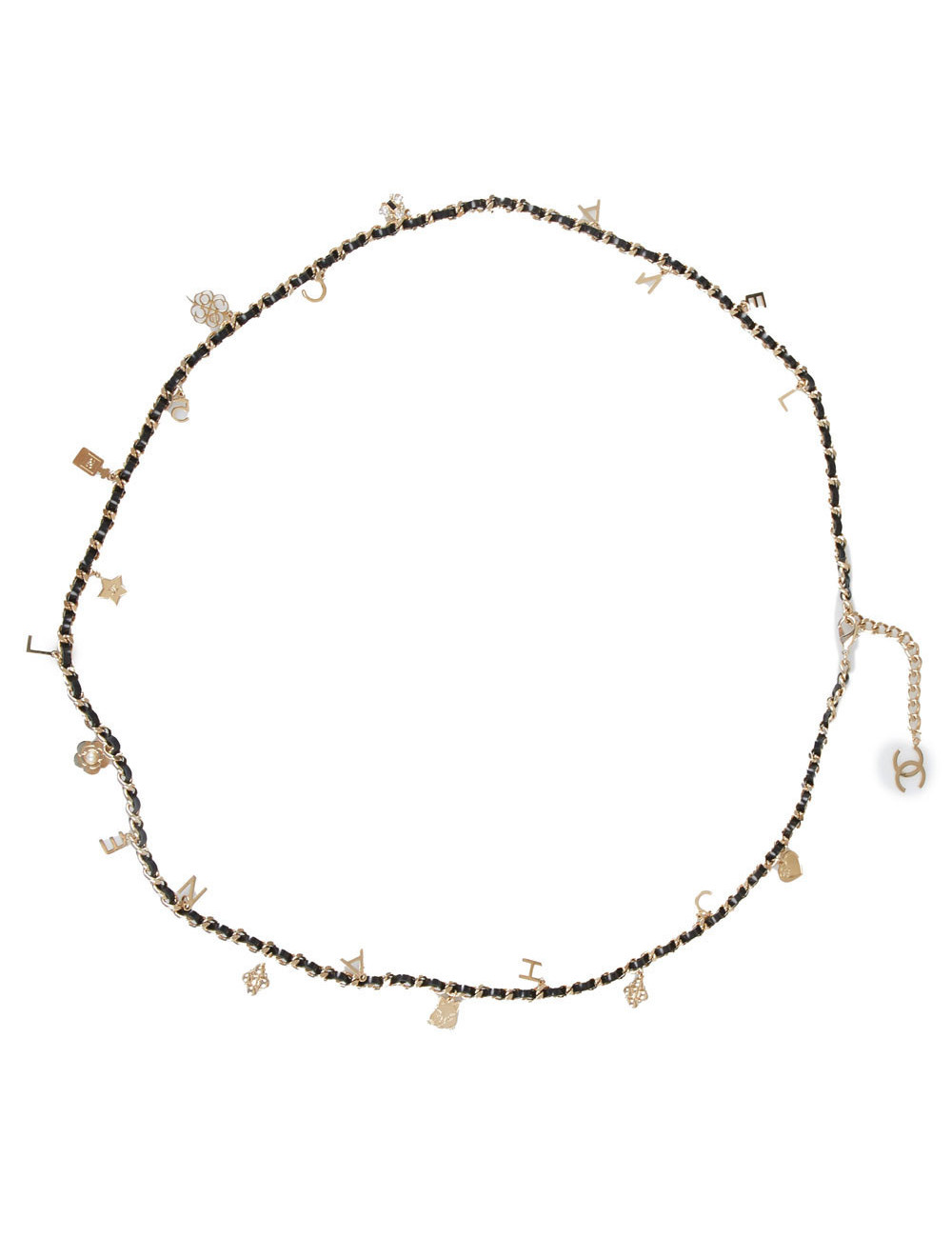 Ceinture CHANEL chaine entrelacée de cuir et charms