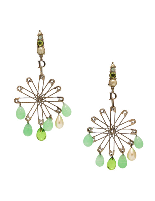 Clips CHRISTIAN DIOR epingles pâte de verre