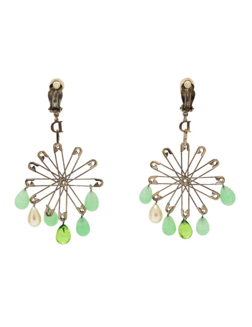 Clips CHRISTIAN DIOR epingles pâte de verre