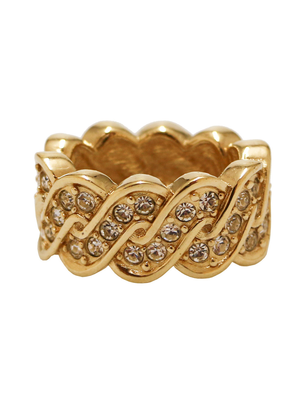 Anneau de foulard doré strass