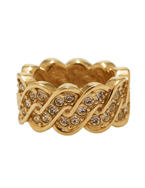 Anneau de foulard doré strass