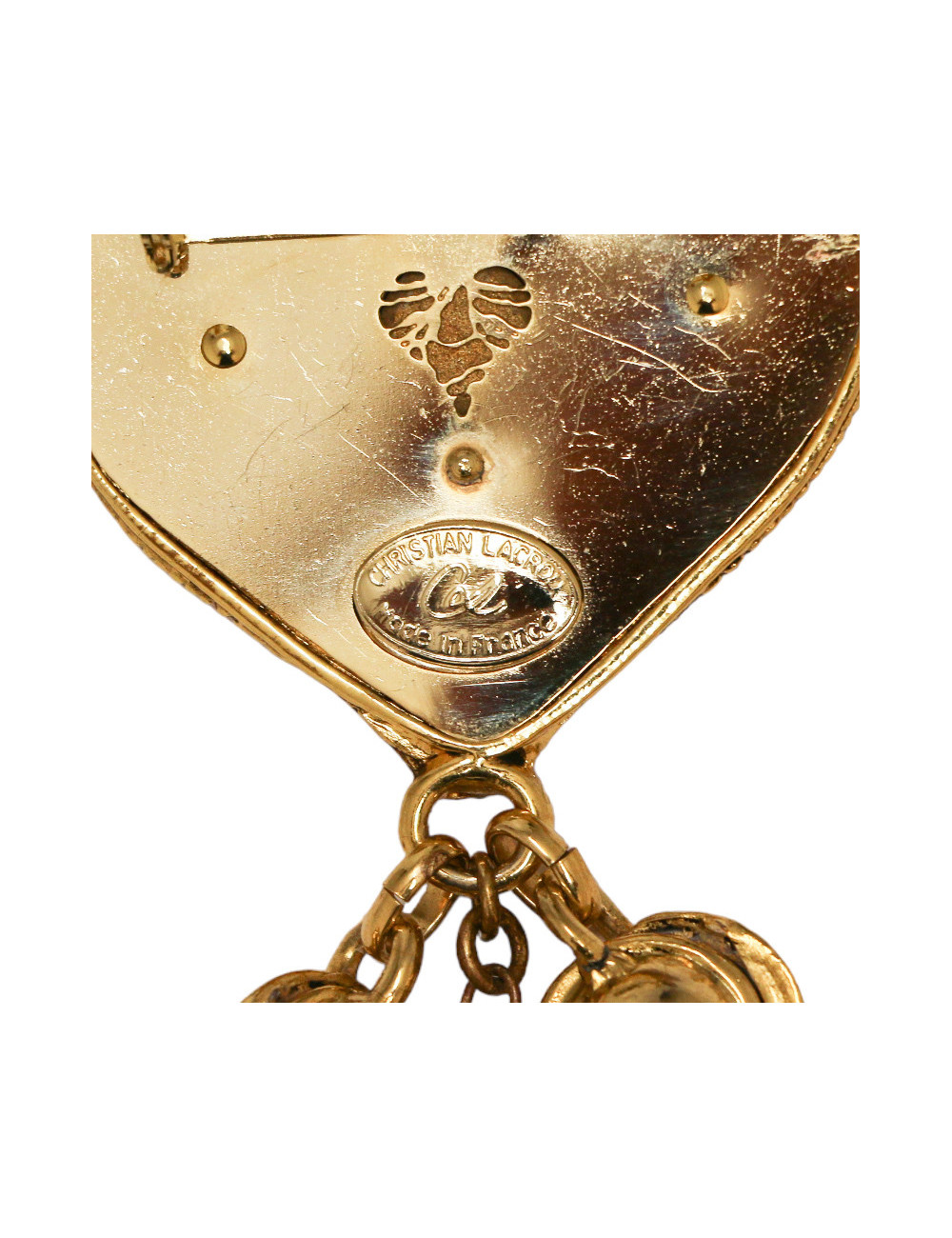 Broche CHRISTIAN LACROIX coeur clochettes