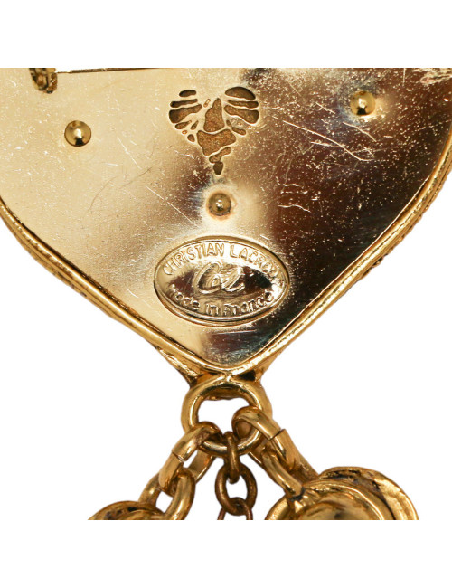 Broche CHRISTIAN LACROIX coeur clochettes