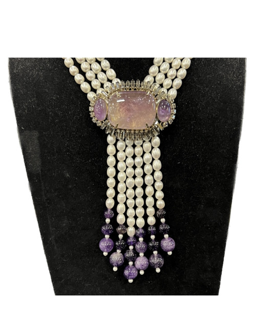 Collier PHILIPPE FERRANDIS perles d'eau douce