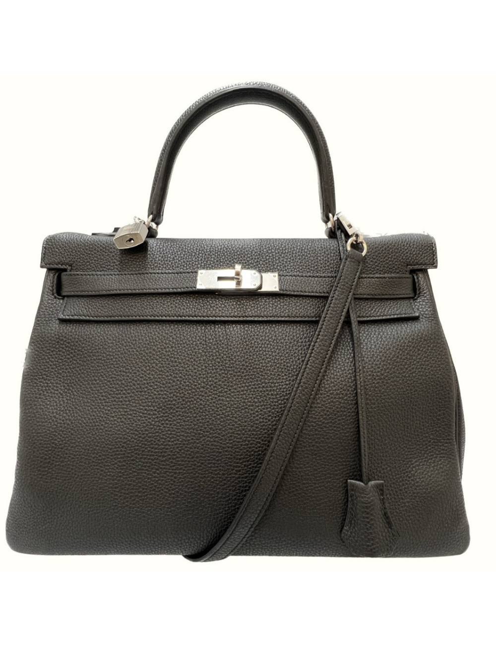 Sac HERMES Kelly 35 gris graphite