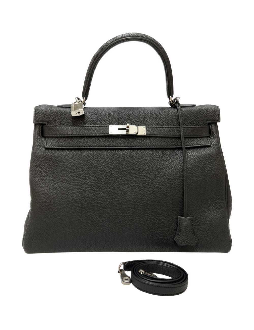 Sac HERMES Kelly 35 gris graphite