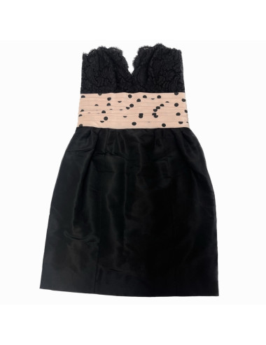Robe CHANEL noire et rose Vintage