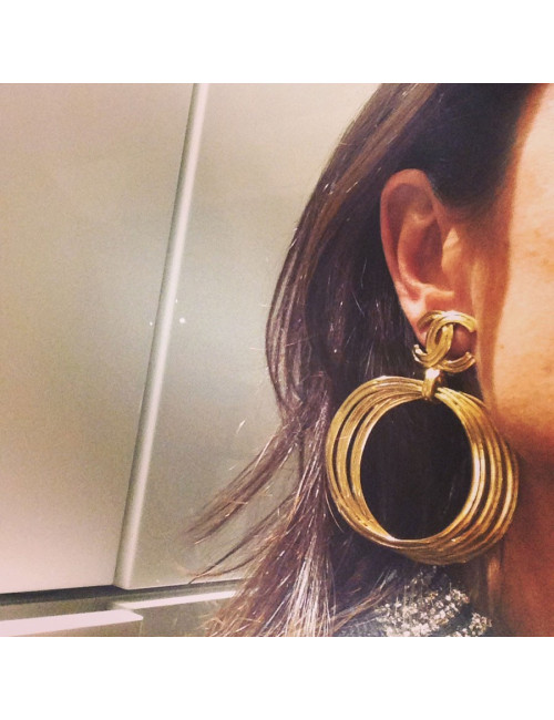 Earrings clip hoops vintage CHANEL