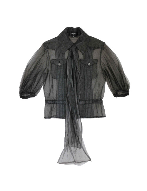 Blouse T38 CHANEL voile avec cravate