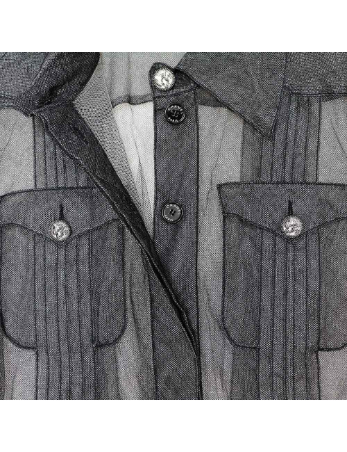 CHANEL T38 veil blouse with floppy tie