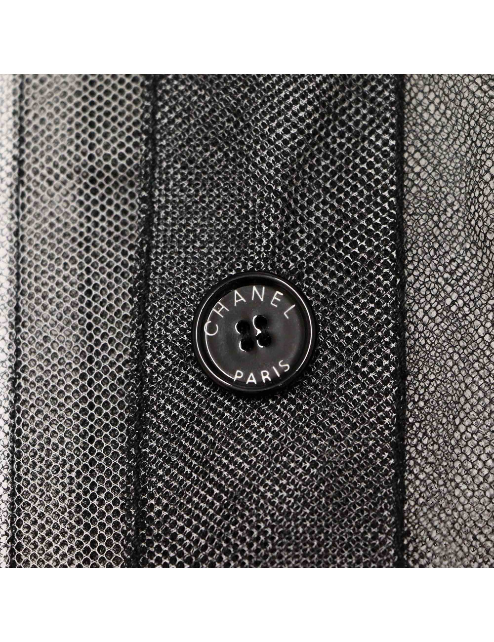 CHANEL T38 veil blouse with floppy tie