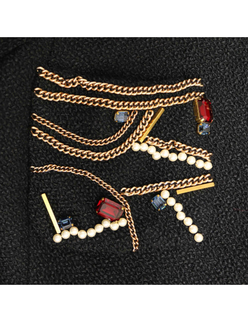 Veste 46 C HANEL tweed noir 