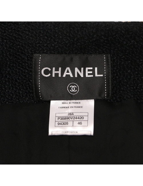 Veste 46 C HANEL tweed noir 