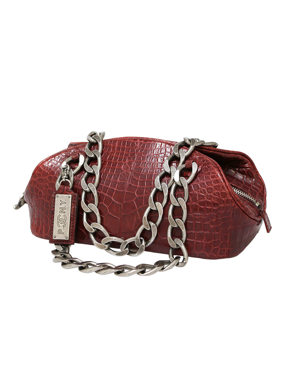 Sac Bowling PARIS-NYC CHANEL crocodile bordeaux