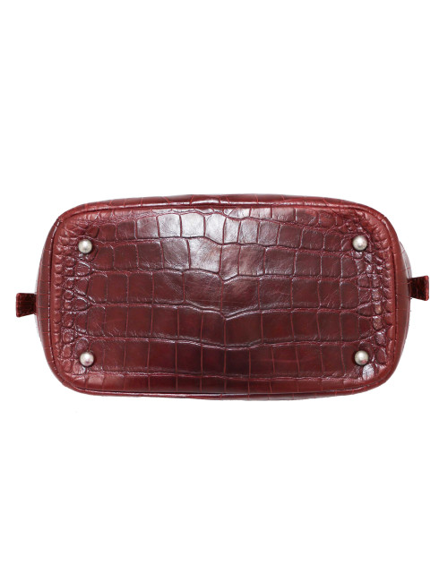 Chanel Paris - New york Burgundy crocodile Bowling Bag