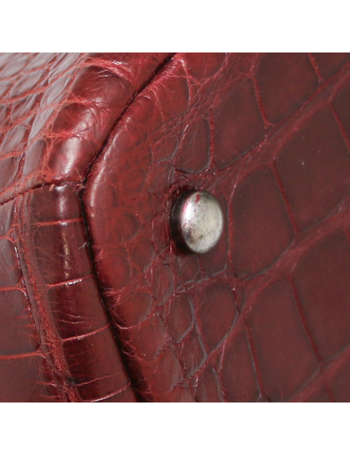 Chanel Paris - New york Burgundy crocodile Bowling Bag